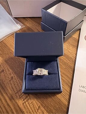 White House Brothers Platinum Diamond Three-Stone Ring - White